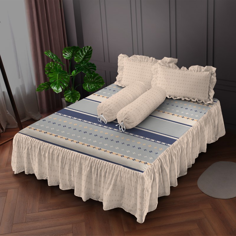 Kintakun Sprei Rumbai 160/180 Madana Aesthetic Dluxe Microtex Krem