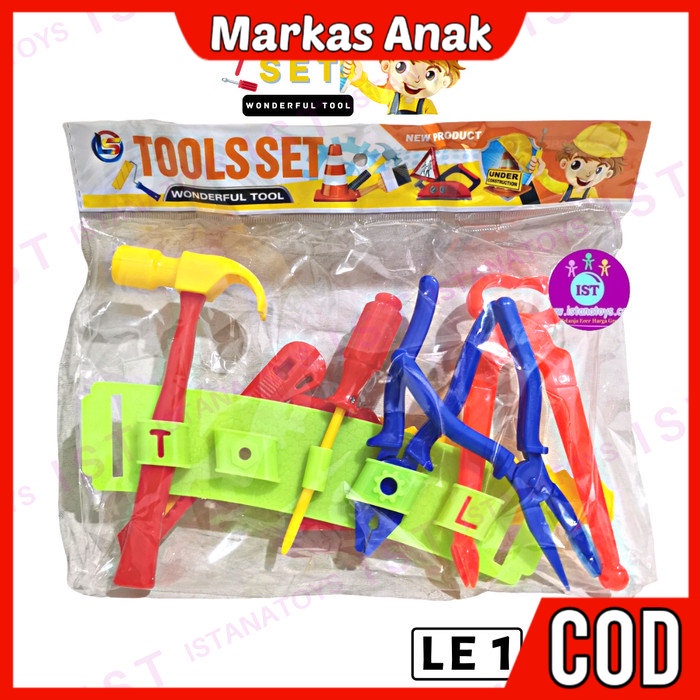 Mainan Anak Anak Umur 3 4 5 6 7 Tahun Tools Set perkakas dan Tali Pinggang LE 1 Murah