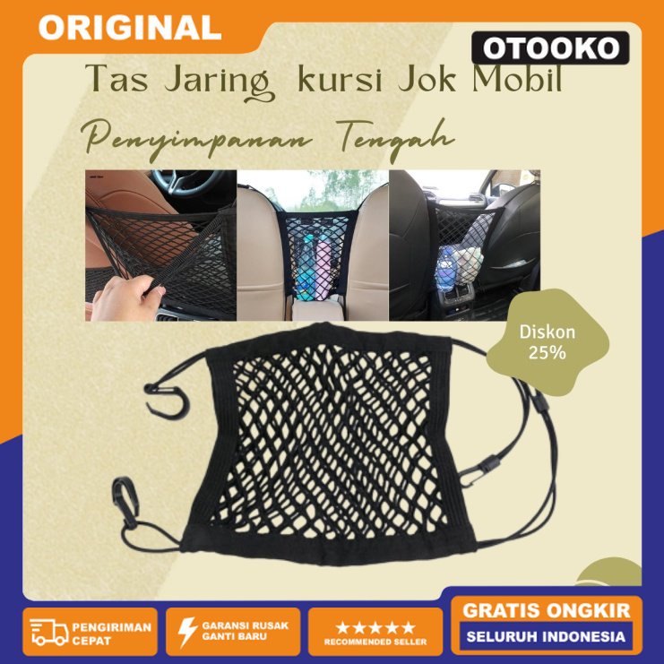 jaring kompartemen mobil Tas mobil tengah multifungsi tengah jok Tas Jaring penyimpanan Tengah kursi Jok Mobil Car Net Storage Bag
