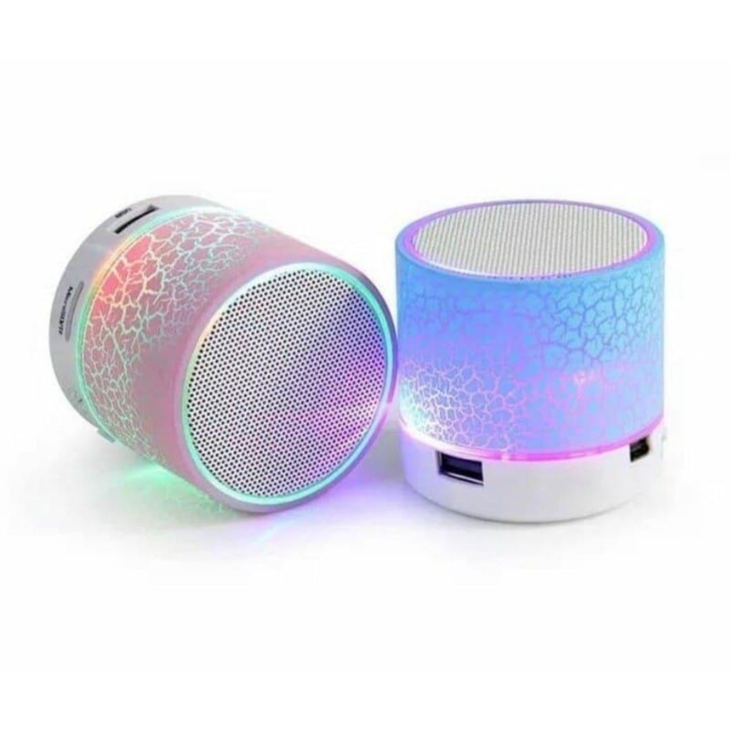 Speaker Mini Bluetooth Retak LED BT Audio Bulat Kecil Lampu Music MP3 Receiver-Speaker Bluetooth Murah Retak With LED mini S10U