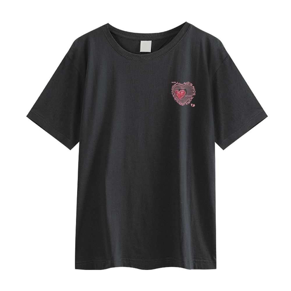 RDGF official shop atasan kaos cinta crewneck oversize pola cetak kaos couple