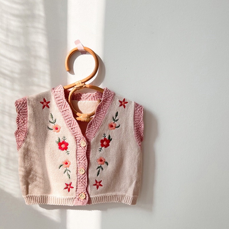 Floral cardigan vest anak perempuan