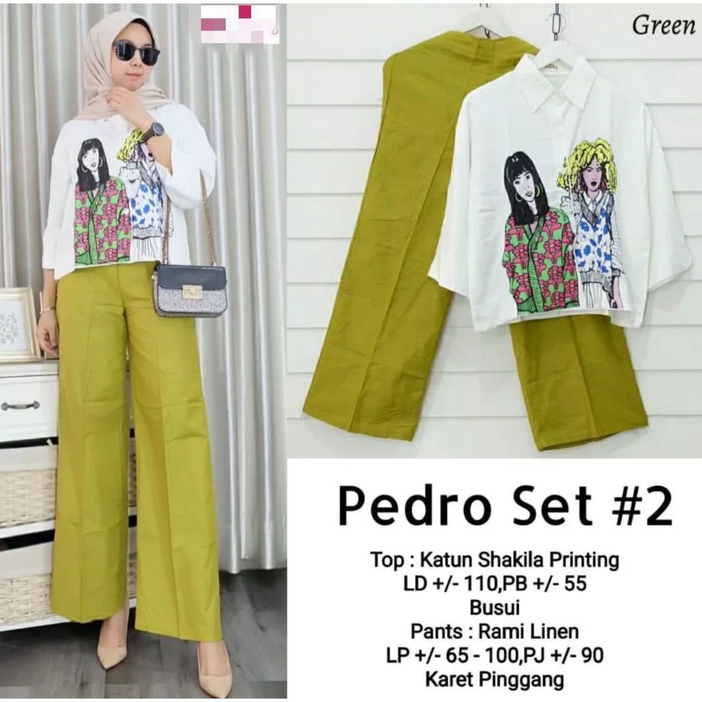 SET ANIMEE KEMEJA CROP SABLON WOMEN CRINKEL AIR FLOW