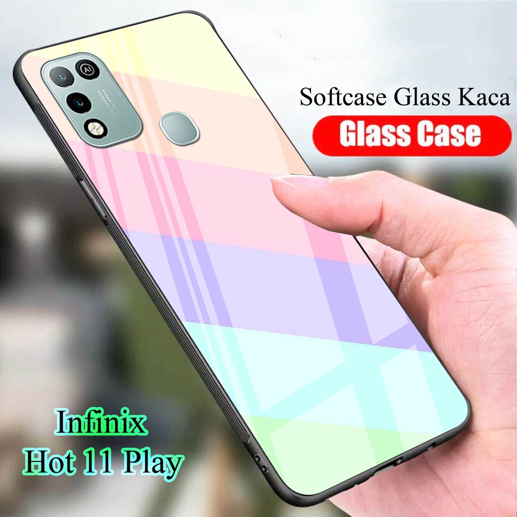 Softcase Glass Kaca for INFINIX HOT 11 PLAY - Case Handphone  INFINIX HOT 11 PLAY [T37]