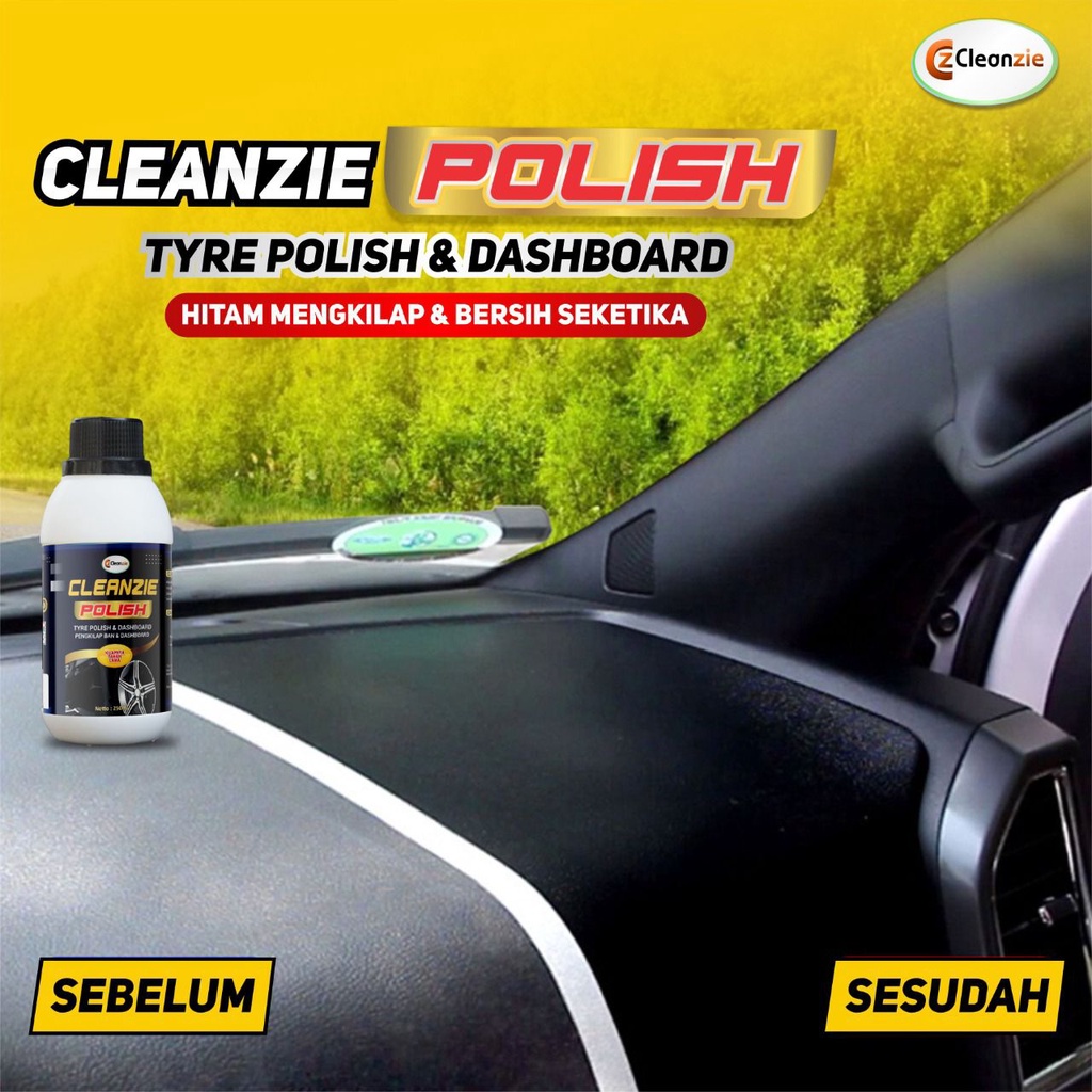 cairan pembersih lantai CPC Cleanzie Power clean porcelain cleaner kamar mandi toilet noda stainless dan Cleanzie Polish Penghitam Dashboard