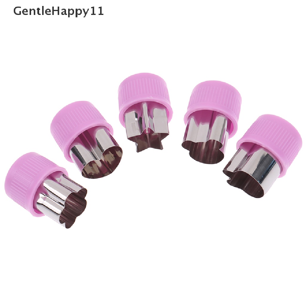 Gentlehappy 5pcs / Set Cetakan Pemotong Buah / Sayur / Bunga / Butterfly Bahan Plastik Untuk Peralatan Dapur