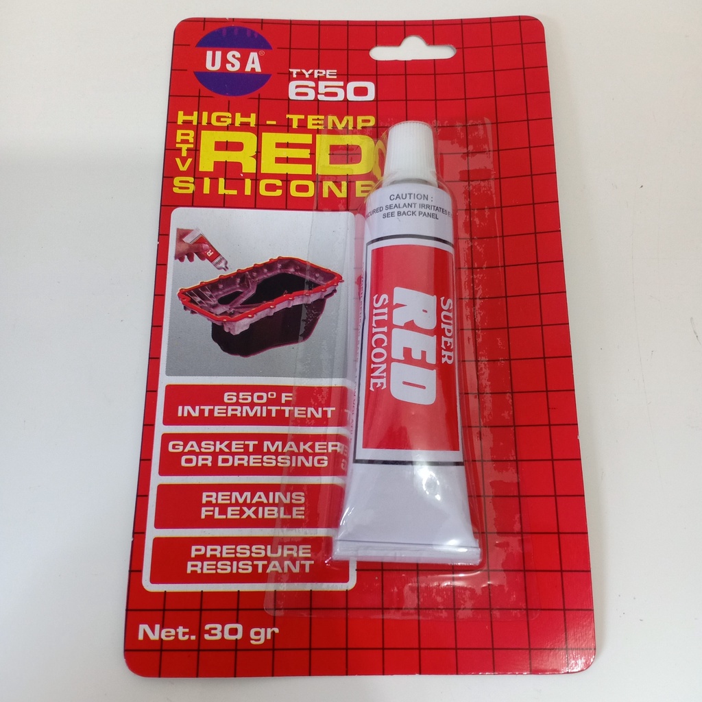 

Lem Silikon / Silicon Silicone Tube Hi Temp Red Super Sealer Sealant - 30 Gram