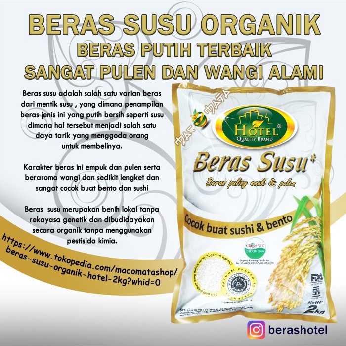 

NEW Beras Susu Organik HOTEL 2kg