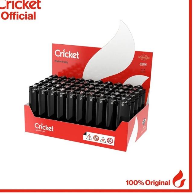 Korek Api Cricket Seri Polos Hitam - 50 Buah