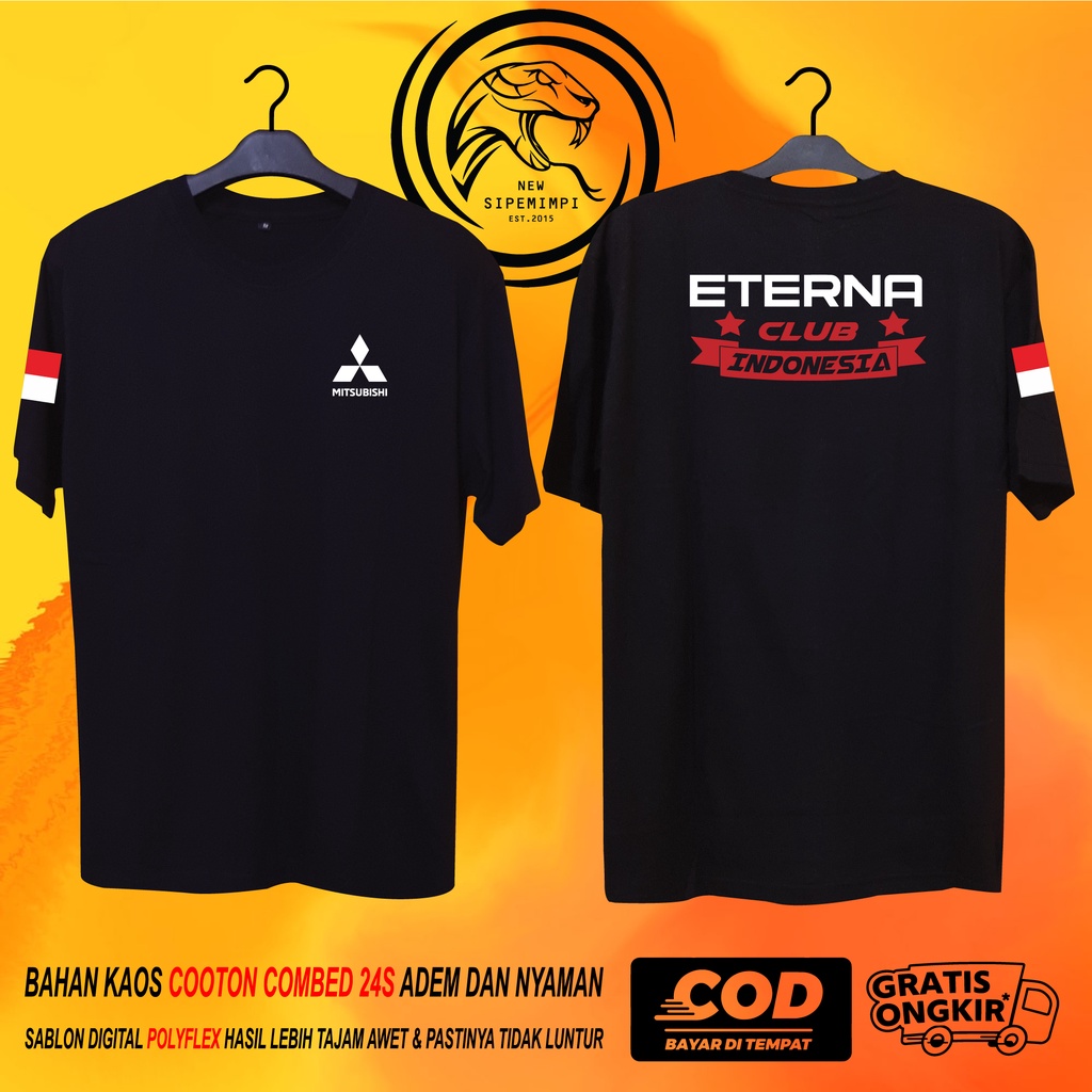 BAJU KAOS MOBIL MITSUBISHI ETERNA CLUB INDONESIA KATUN COMBED 24S PREMIUM