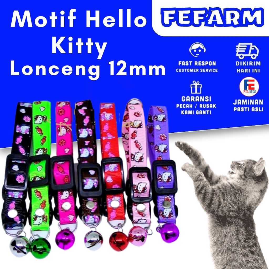 Kalung Lonceng 12mm Motif Helo Kitty Premium Quality FEFARM