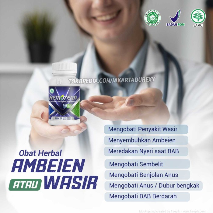 HEMOTERA obat hemoroid wasir ambeien BPOM