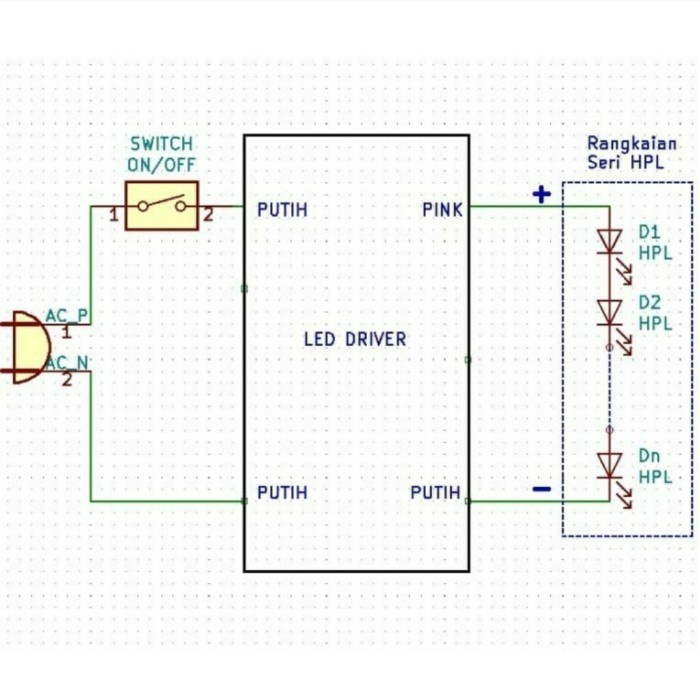 LED driver AC-DC 110mA 14W-26W 28-52 HPL SMD 0.5W Lampu Sorot Aquarium