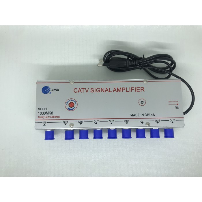 BOOSTER ANTENA TV / CATV SIGNAL AMPLIFIER 8 WAY ORIGINAL
