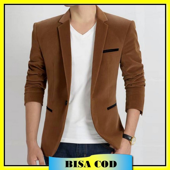 Jas Semi Formal Pria Terbaru Korea Blaser Remaja Keren Jubah Casual Ja Jaz Blezer Pria Model Elegan 