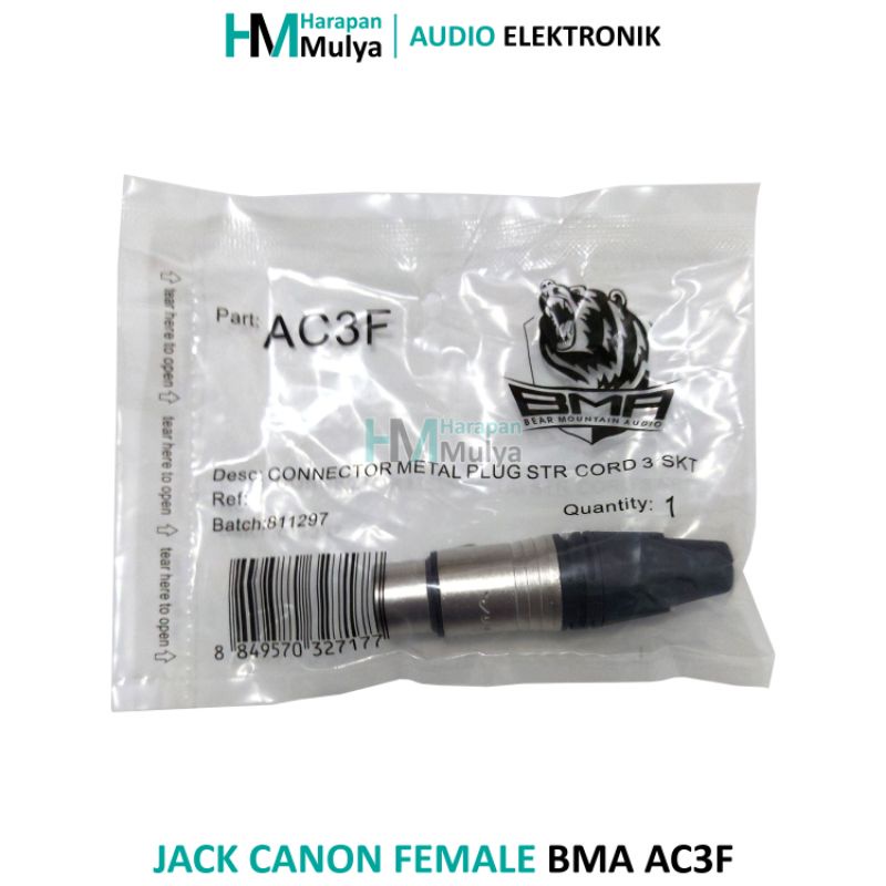 Jack XLR Female BMA AC3F / Jack Canon Cewek Audio Gitar Mic Microphone