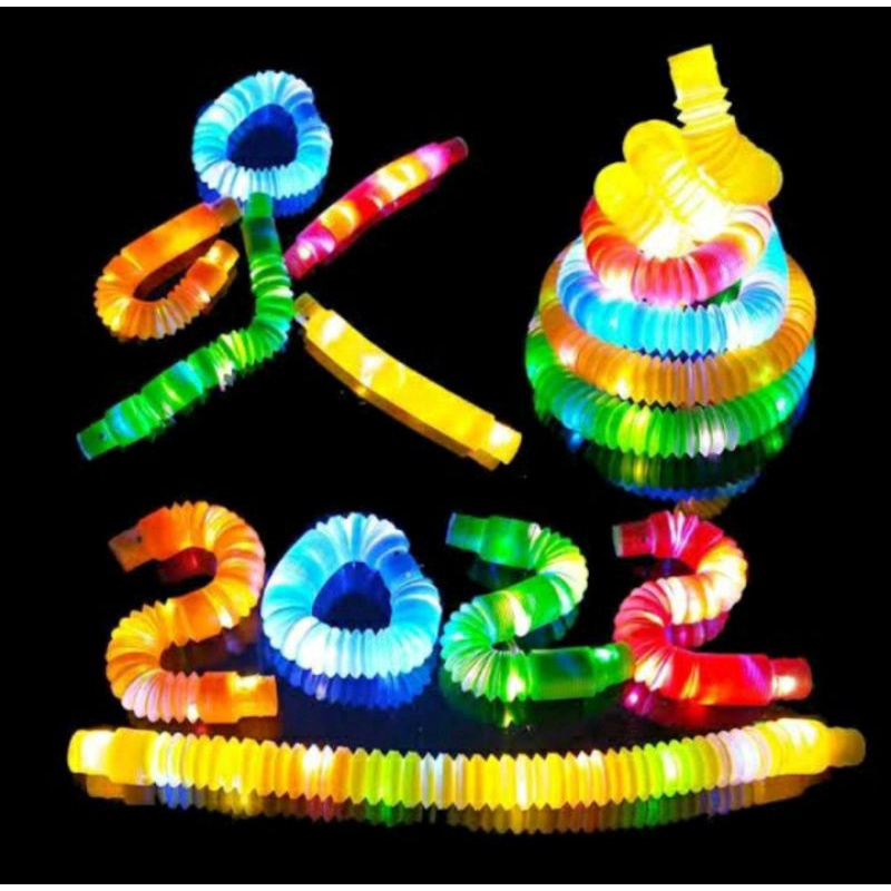 POP TUBE LED FIDGET TOYS POP PIPES PIPA LAMPU MAINAN ANAK TERBARU