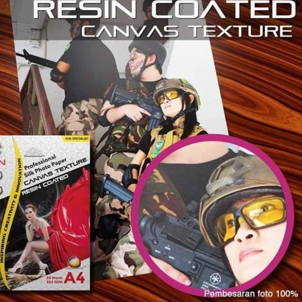 

Kertas Foto - SUN Professional Silk Photo Paper 265 A4 CANVAS Texture - Watermark SUN