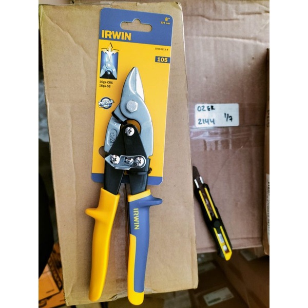 Gunting Baja Ringan 8" IRWIN Lurus, Gunting Holo Plat Seng Tajam