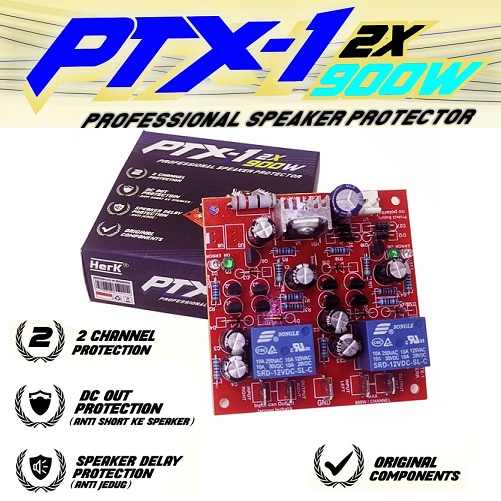 Kit Protektor Speaker PTX-1 2X 900W Speaker Protector Stereo 2-Channel PTX 1 900 Watt Penghilang Sua