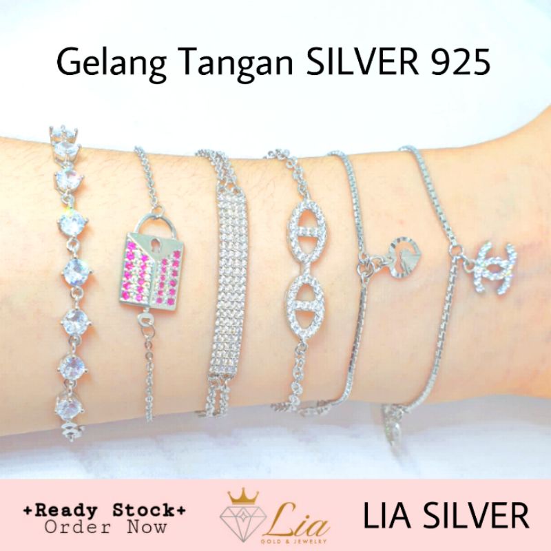 Gelang Tangan SILVER 925 - Perak Lapis Emas Putih