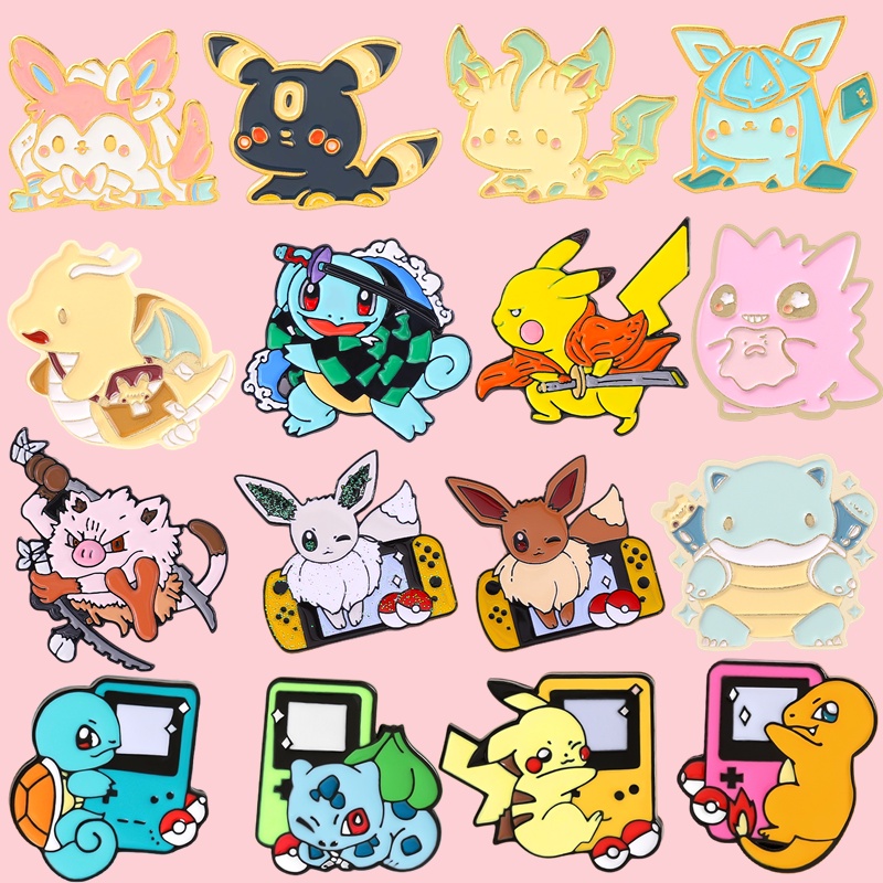 Bros Pin Enamel Desain Anime Pikachu 24 Gaya Untuk Hadiah Teman