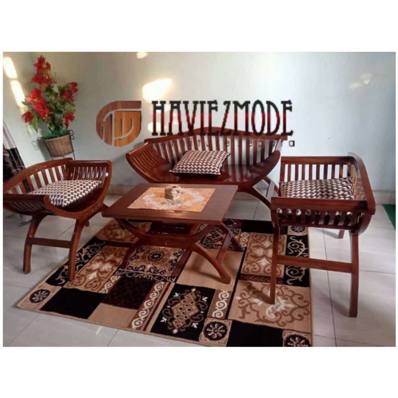 Jual Kursi Teras Motif Yuyu Sandar Kayu Jati Shopee Indonesia