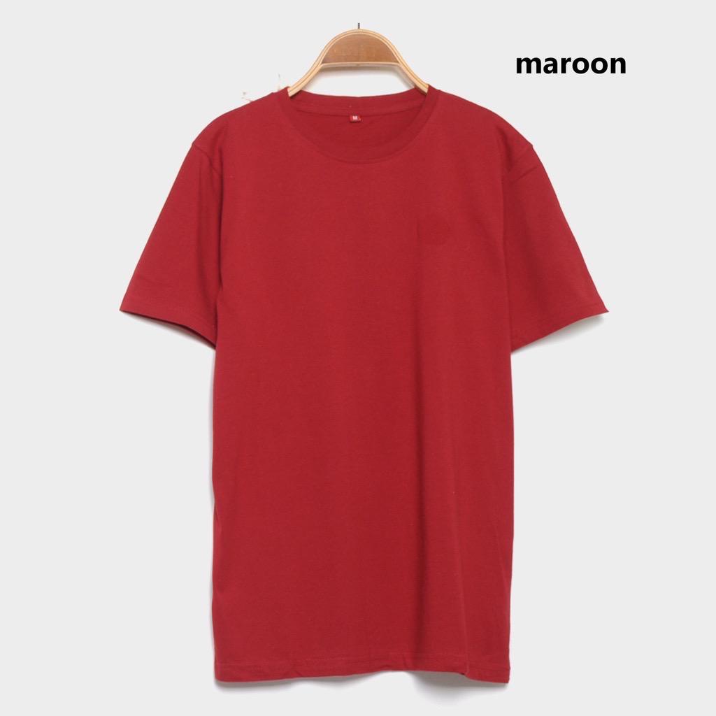 Kaos polos seragam Maroon cotton combed 30s lengan pendek