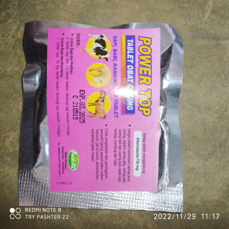 obat cacing ternak, obat cacing sapi, obat powertop, cacing kambing