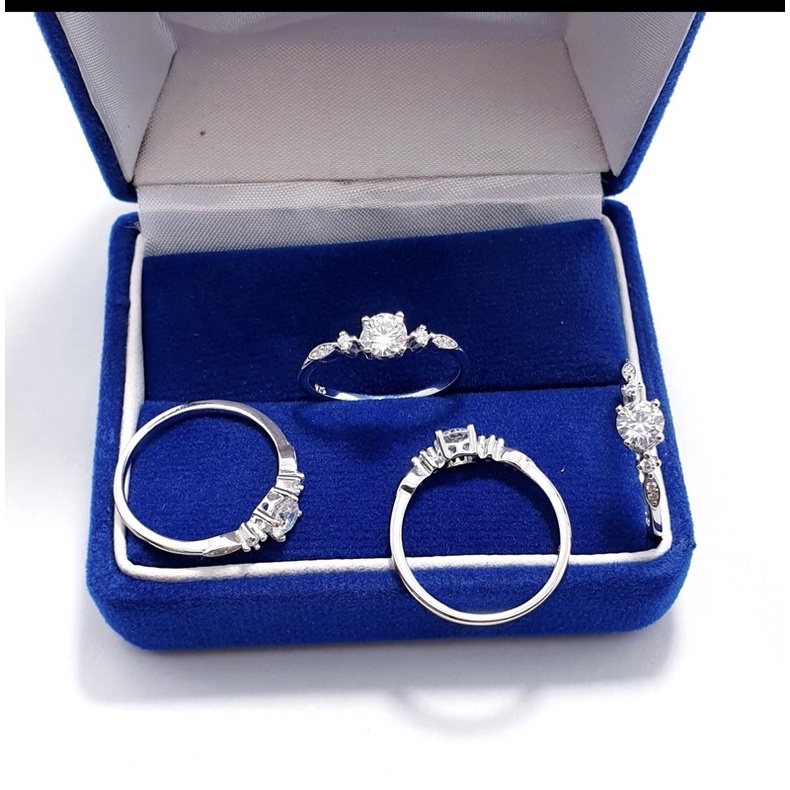 Cincin cewek cincin perak 925 lapis emas putih cincin wanita korea S478