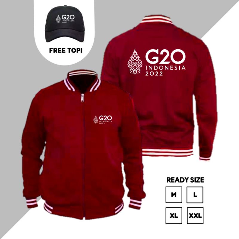 Jaket Varsity Logo G20 INDONESIA 2022 - Jaket Komunitas free topi