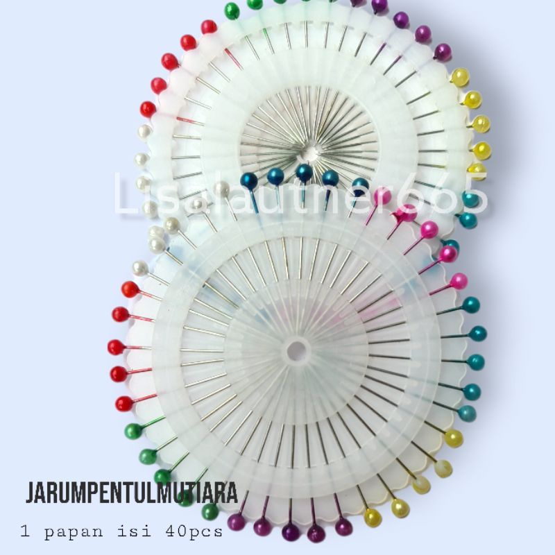 HELLO_ 12pcs ( card ) jarum pentul bulat stenlis isi 40pcs / jarum pentul Warna jarum jilbab kode 001