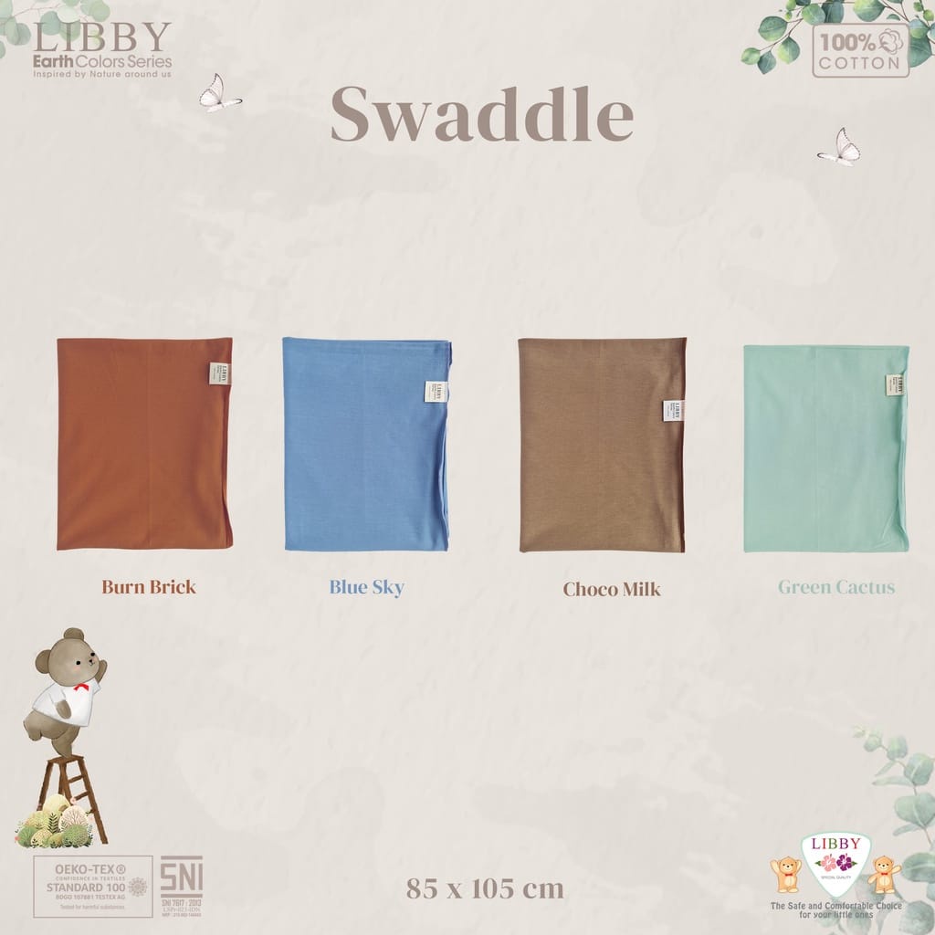 Bedong Bayi Libby Polos / Swaddle / Bedong Earth Colors Series