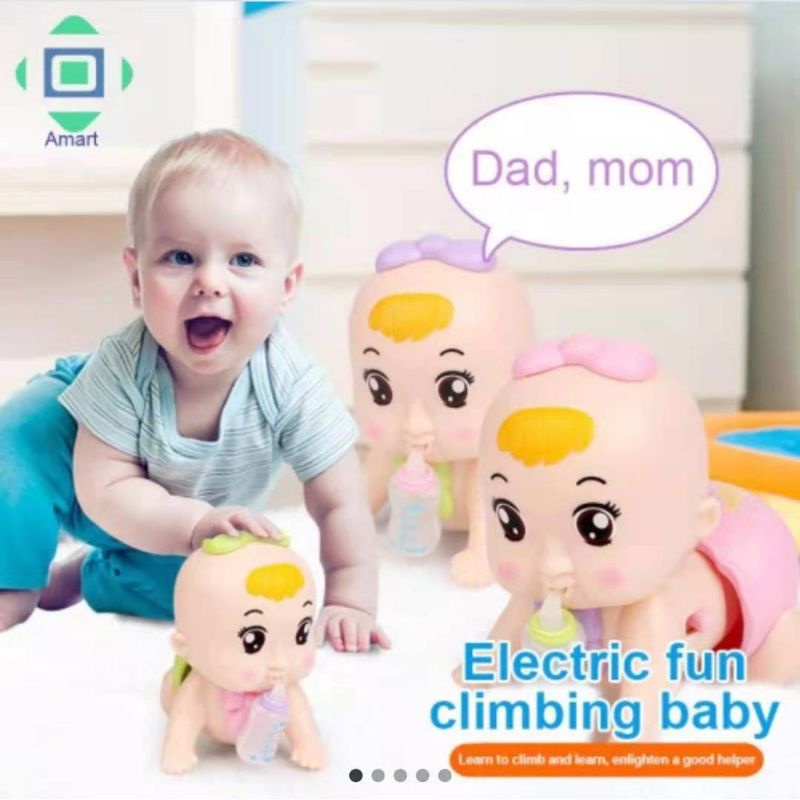 Mainan Baby Merangkak/Baby Climbing Electrical/Mainan Bayi Merangkak Dengan Musik dan Lampu COD