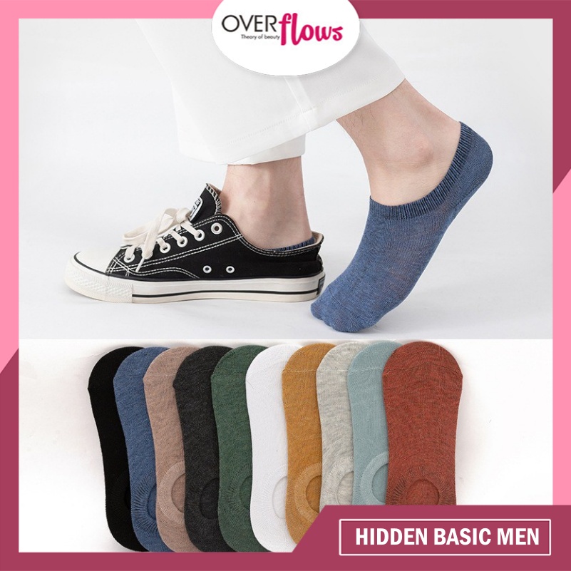 OVERFLOWS.ID KAOS KAKI COWOK HIDDEN DI BAWAH MATA KAKI PRIA WANITA ANKLE SOCK BASIC IMPORT