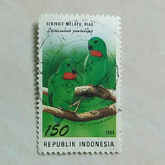 

(AD) Perangko Indonesia 1994 Cinta Puspa & Satwa Seri 2 - Sérindit Mélayu, Riau Used