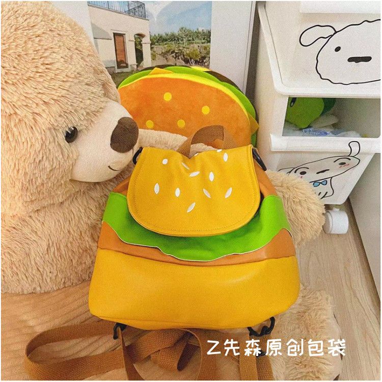 ✴✗♂Seraser Malas Hamburger Multi-Fungsional Ransel Messenger Tas Jepang Hong Kong Gaya Gadis Lucu Tas Bahu Tas Kecil Semua Pertandingan