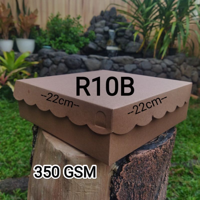 Jual Dus Kraft R10k R10b Kotak Nasi Dos Kue 20x20 22x22 Kraf Coklat