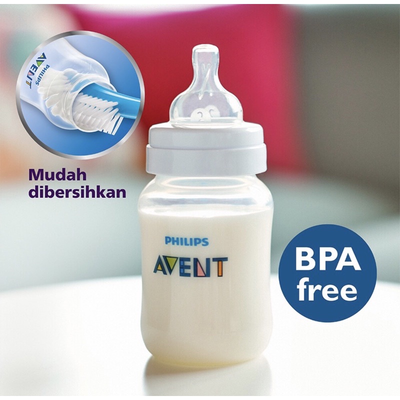 Philips Avent Classic Plus Bottle 125ml 0M+/ Botol Susu Avent Klasik 125 ml.