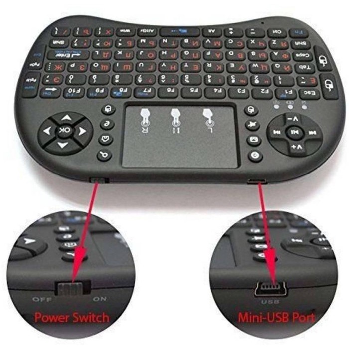 Mini Wireless Keyboard Smart Android Tv Box STB Touch Pad Mouse rii i8