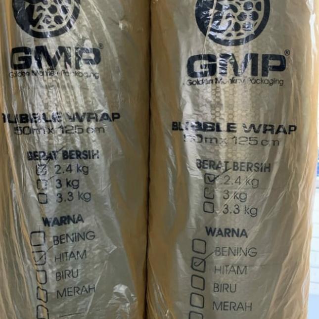 

BUBBLE WRAP MURAH EKONOMIS Merk GMP 125CM X 50M Berat 2,4kg