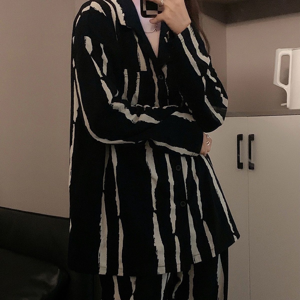 FRS BAJU TIDUR WANITA PIYAMA KOREA SETELAN BAJU TIDUR WANITA SARA SLEEPWEAR PIYAMA WANITA LENGAN PANJANG
