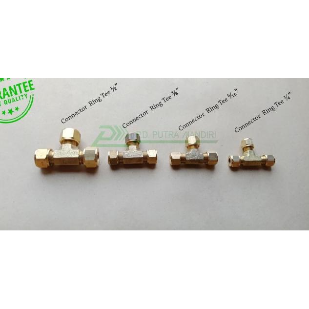 Connector (Ring) Tee 3/8 - Kuningan "Tee Union (Ring)"