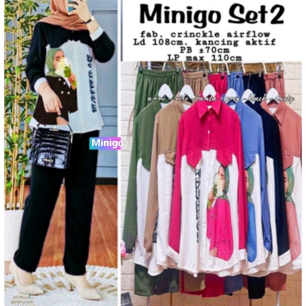 MINIGO SET CRINKLE / SETELAN SABLON CRINKLE WANITA / SETELAN SABLON WANITA TERBARU  // TONNI DJAYA