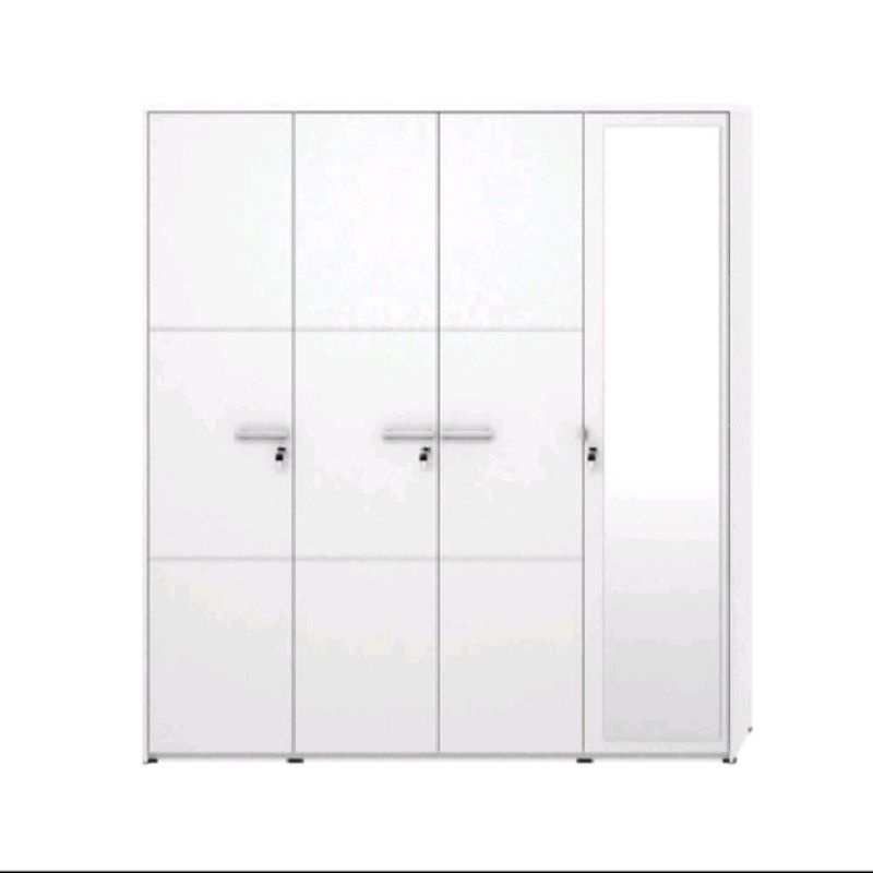 Lemari  baju pakaian 4 pintu Activ Madrid LP401 glossy white - Bandung area saja