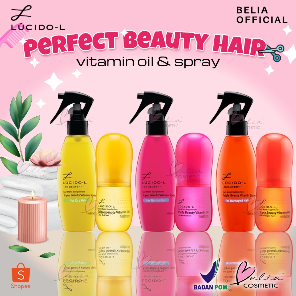 ❤ BELIA ❤ LUCIDO-L Hair Vitamin Spray 200ml | Lucidol Hair Vitamin Oil 50ml | Hair Make Supplement | Triple Beauty Vitamin Spray | Hair Vitamin | Hair Oil | BPOM