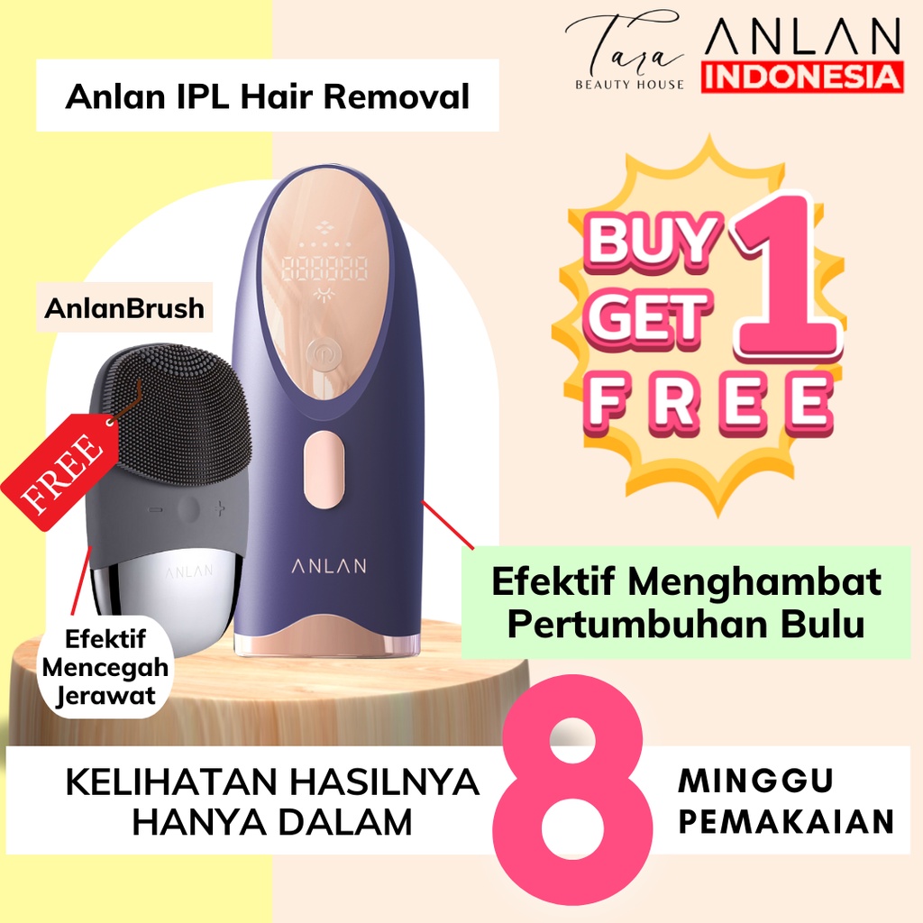 IPL Hair Removal 3 LED Warna Penghilang Bulu (ANLAN Indonesia) Free Anlan Cleansing Brush