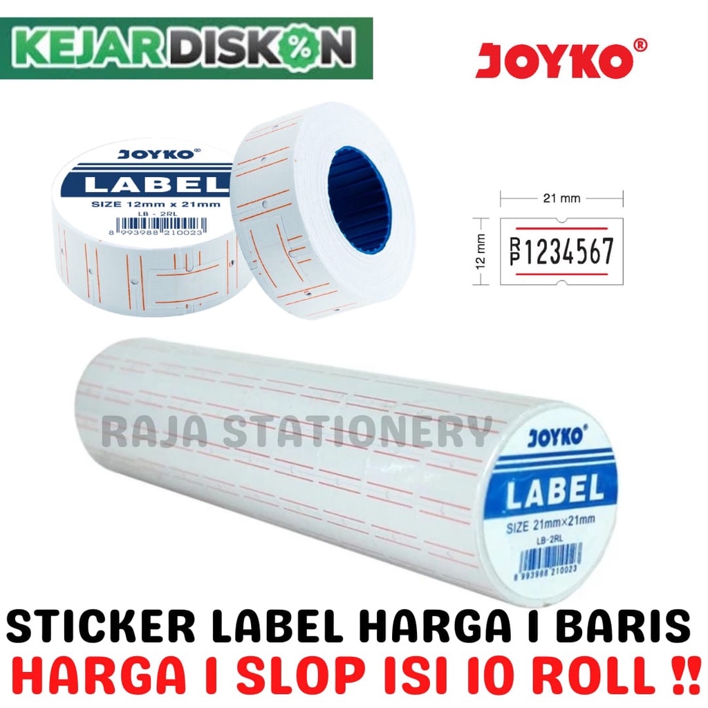 

JOYKO PRICE LABEL / KERTAS STICKER LABEL HARGA JOYKO ISI ULANG 1 BARIS REFILL MX-5500M LB-2RL [10PCS]