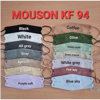 ADOLANE Masker kf94 MOUSON Embos Warna Motif Tali Senada Original Medis 4Ply Korea Evo Warna Putih Hitam Abu BFE 98% Surgical Mask isi 10 pcs