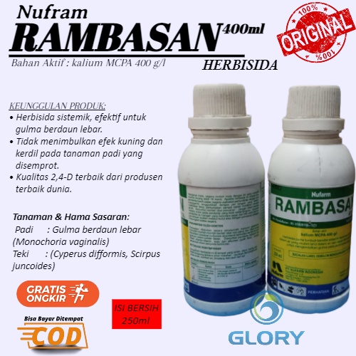 Herbisida Sistemik Nufarm Rambasan 400SL 250ML Atau Obat Gulma Semprot Pada Rumput Teki Purna Tumbuh